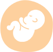 Happy sleeping baby icon