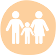 Family icon with parents and child