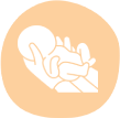 Hand cradling a baby