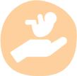 Happy sleeping baby icon